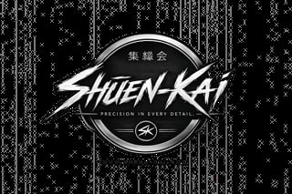 Shufenkai logo with Japanese characters and tagline precision in every detail on dark matrix-style background